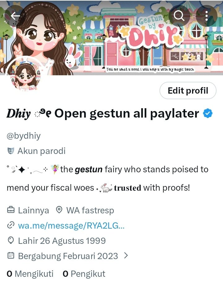 hallodhiy's tweet photo. ❗️HELP RT GUYS

Hallo, ini aku dhiy. Akunku @/bydhiy kena 🍣 jadi aku pindah disini ya
Gestun tetap open seperti biasa bisa langsung wasap aja 🫰🏻 untuk testi lengkap aku update di sini yaa https://t.co/H3NnXI2WdB 💸
#zonauang #mutualan https://t.co/L3aIRLEDsG