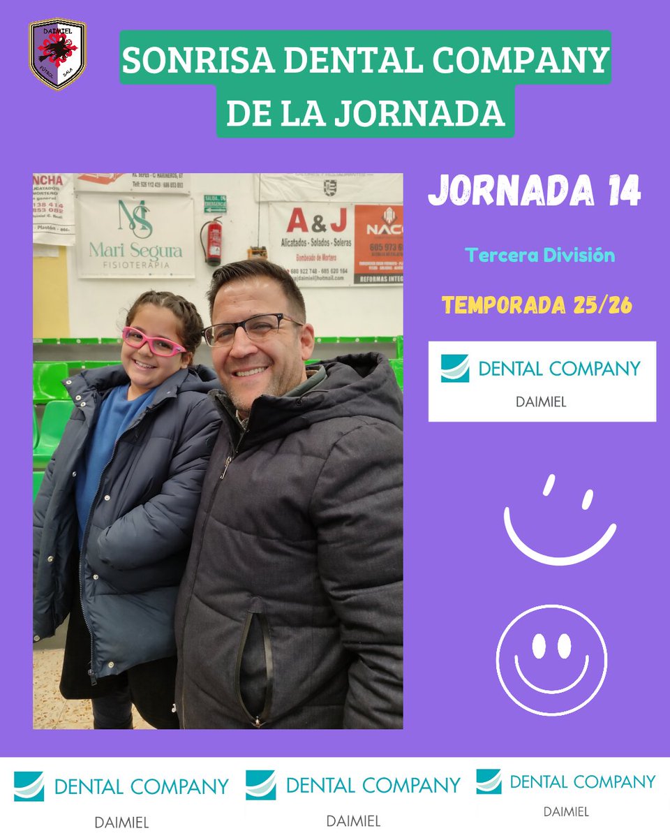 𝗦𝗢𝗡𝗥𝗜𝗦𝗔 𝗗𝗘𝗡𝗧𝗔𝗟 𝗖𝗢𝗠𝗣𝗔𝗡𝗬 𝗗𝗘 𝗟𝗔 𝗦𝗘𝗠𝗔𝗡𝗔 💜⚽️

Continuamos con la sección la #sonrisadentalcompany😀

En esta ocasión la 😁 #dentalcompany es para un uno de nuestros aficionados junto a su hija que estuvieron animando a los 💜 y  que no dudaron de posar