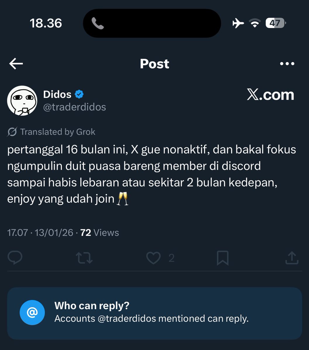 traderdidos0's tweet photo. Haha pala bapak kau, jangan mau masuk dan bayar member discord si pukimak ini mau hit and run lagi @traderdidos https://t.co/ox0G3Oj02i