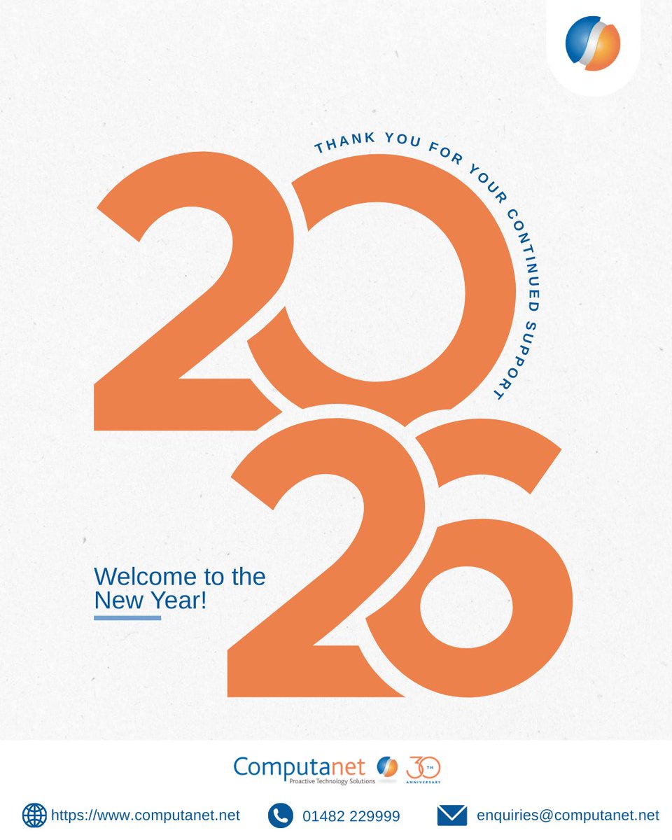 New year, new goals. 🚀
Thanks to our customers &amp; partners for your continued support — here’s to smarter IT, stronger security, and a successful 2026. 💻🔐

#computanet #newyear #tech #newyear