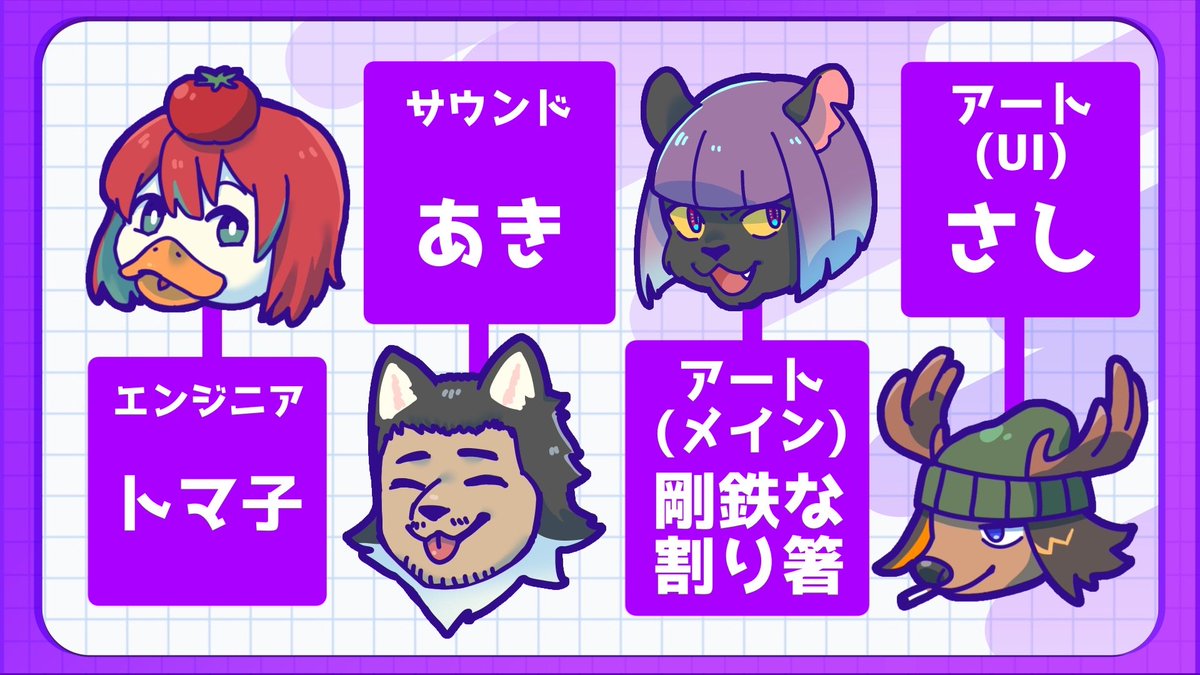 ■制作メンバー
エンジニア：トマ子
サウンド：あき(<a href="/akiO827/">あき</a>）
アート（メイン）：剛鉄な割り箸（<a href="/Metal_Chopstick/">剛鉄な割り箸@納期2月依頼募集</a>）
アート（UI）：さし(<a href="/chaisuta0/">さし</a>）

#u1wTU #おたジャム