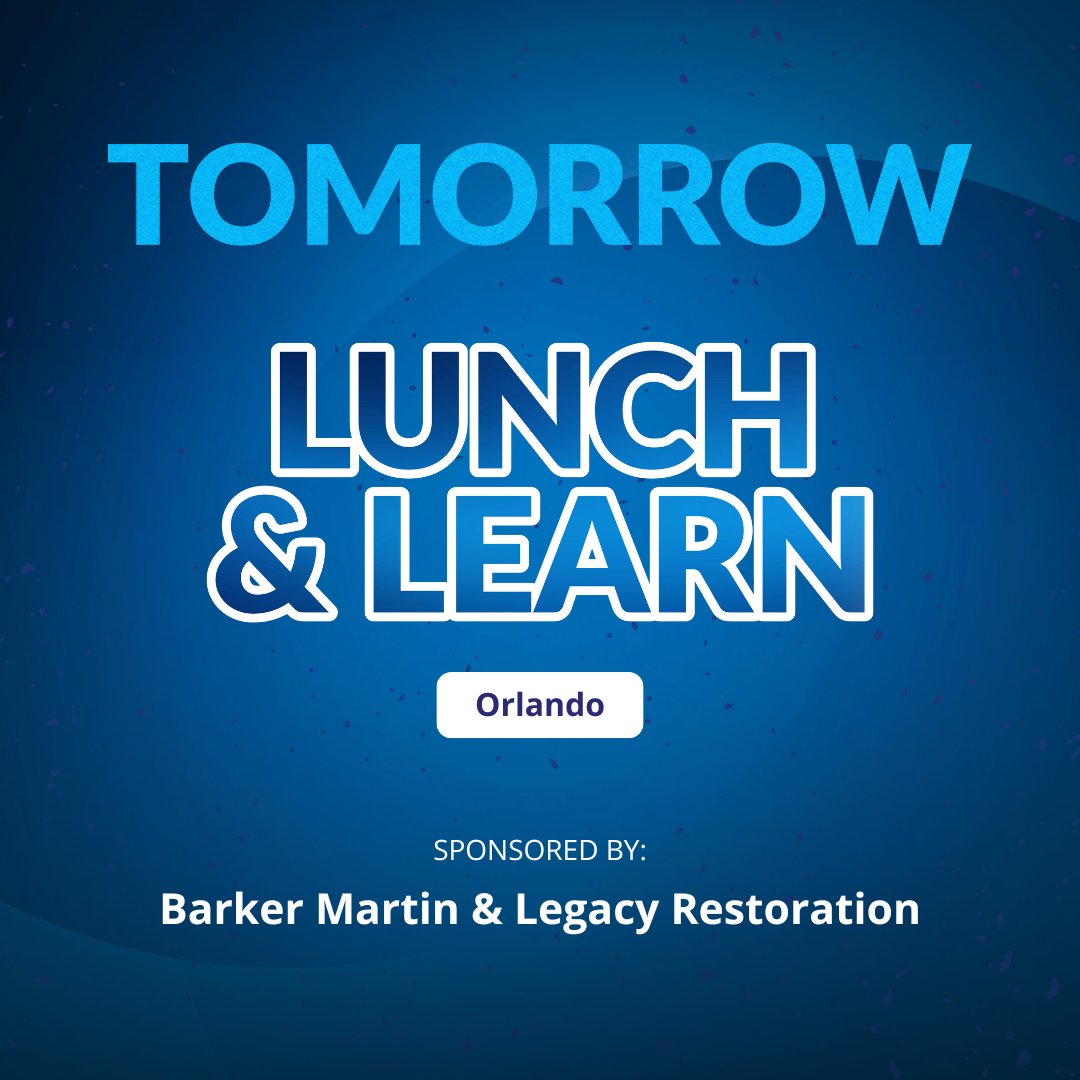 RAFofFlorida's tweet photo. Join us in Orlando for a Lunch &amp; Learn with food, discussions, and networking! 🥗📈

📍 Hampton Inn &amp; Suites Lake Mary at Colonial Townpark
🕛 Event: 12–2 PM
🎯 Sponsored by Barker Martin and Legacy Restoration

👉 RSVP now: https://t.co/ZM9fc0GxqE

#raf #industryconnections https://t.co/8mRB4aS5px