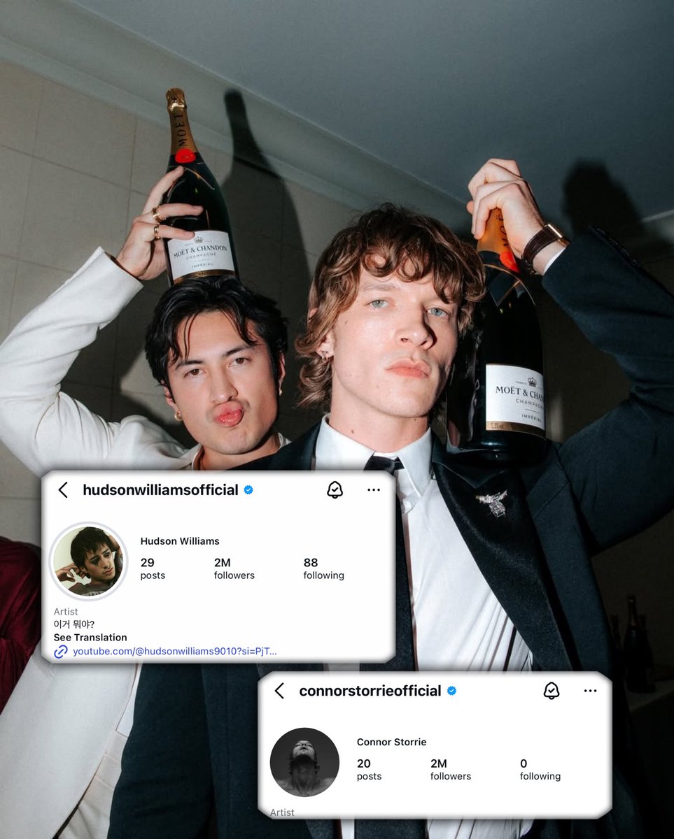 dailyhudcon's tweet image. hudson and connor have both reached 2 million on instagram 🥹🤍