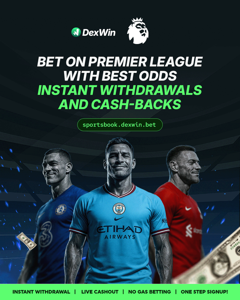 Best Football Betting Odds & Lines Daily via @DexWin_Sports. Crypto Betting  made easy, fast & secure ⚽⚡ ✓ Premier League - Manchester United at 3.78 -  Full Time Draw at 4.04 -