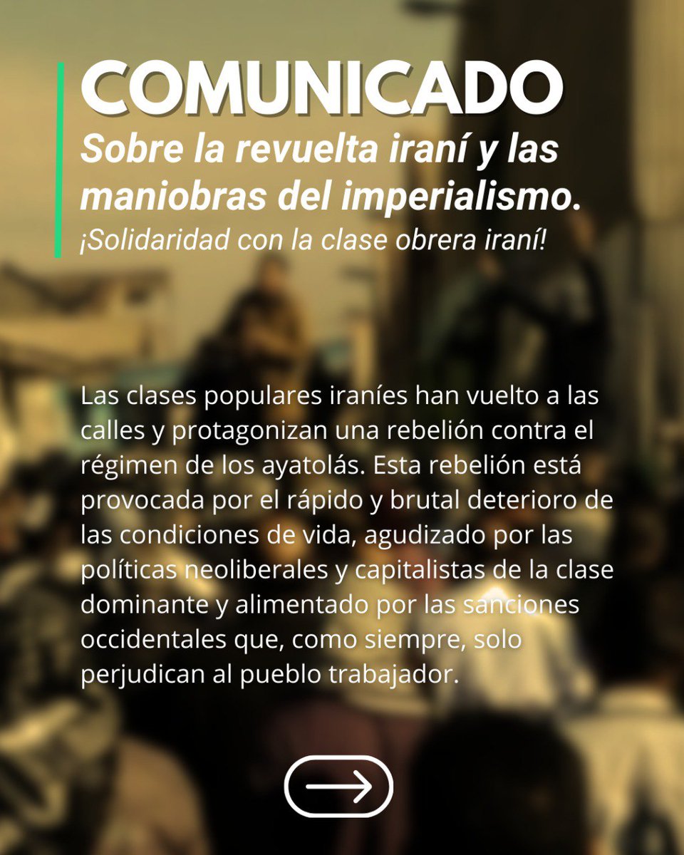 anticapi_'s tweet photo. 📝Comunicado | Sobre la revuelta iraní y las maniobras del imperialismo: ¡Solidaridad internacionalista con la clase obrera!

📍 Podéis leer el comunicado completo en nuestra web: https://t.co/wEFzaZcuyn https://t.co/S5xa7Cug94