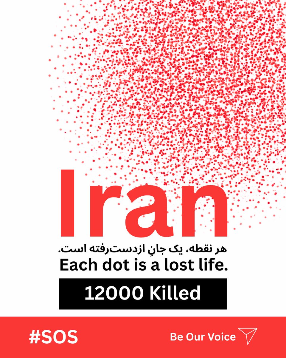 Multiple reports expose an unprecedented massacre in Iran: thousands killed, tens of thousands arrested. This is not a crackdown, but a crime against humanity. #DigitalBlackoutIran #Iran