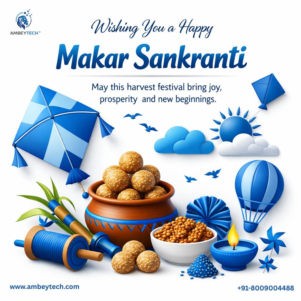 ambeytech's tweet photo. May this Makar Sankranti bring new energy, positivity, and success into your life. 🌞🪁
Wishing you prosperity, growth, and fresh beginnings on this harvest festival.

Warm wishes from Ambeytech ✨
#MakarSankranti #HappyMakarSankranti https://t.co/33WcKJaX0Z