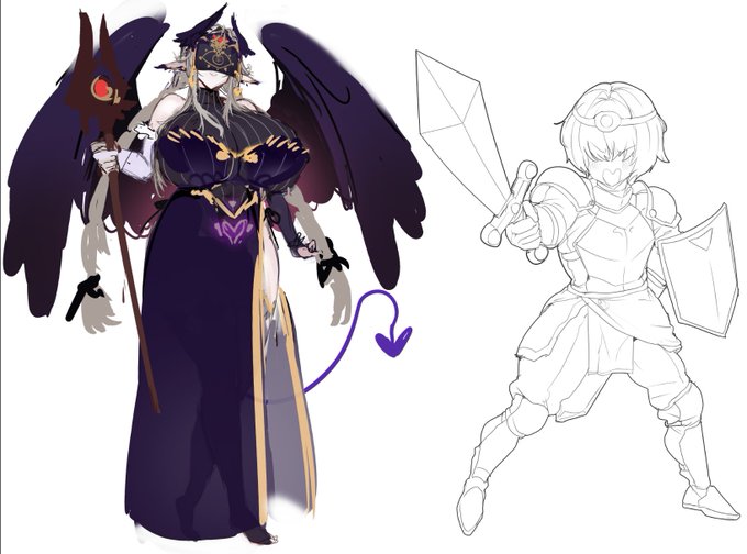 魔王ママのキャラデザ最終調整した 