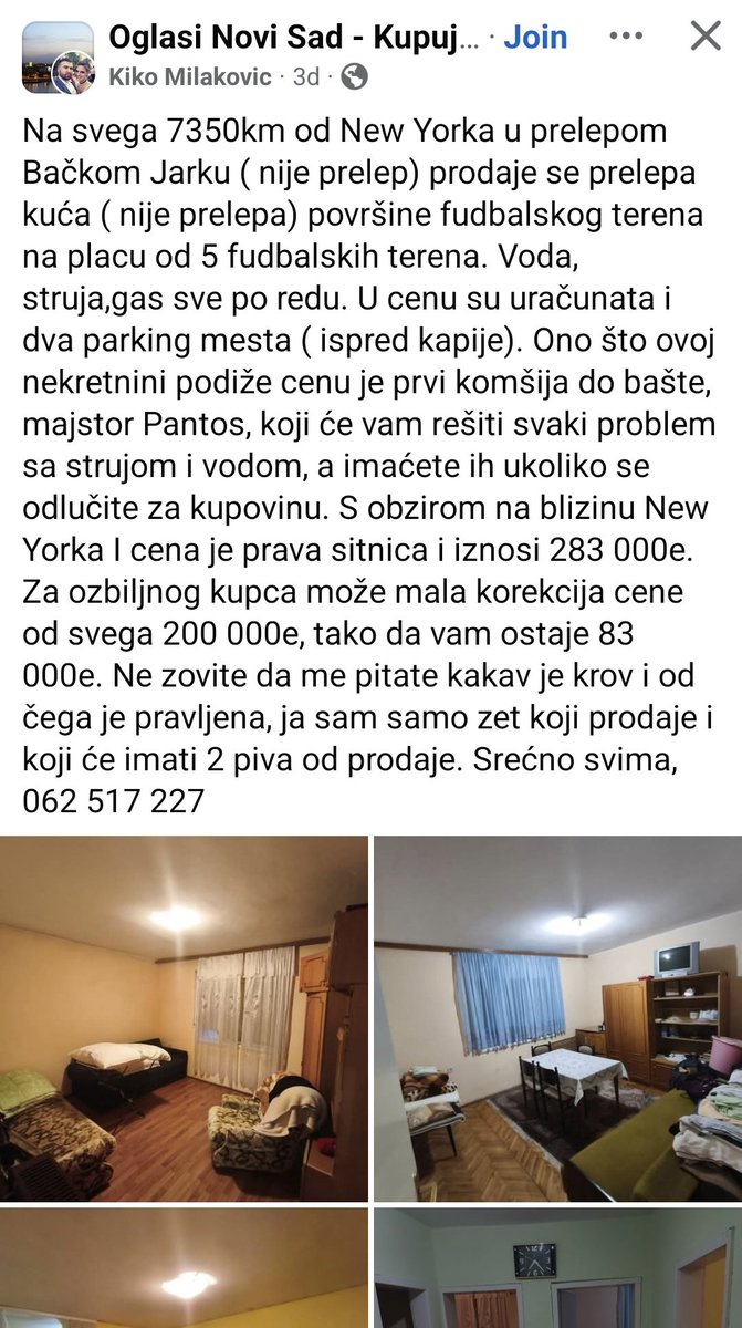 Kupila bih ovu kuću samo zbog ovog oglasa