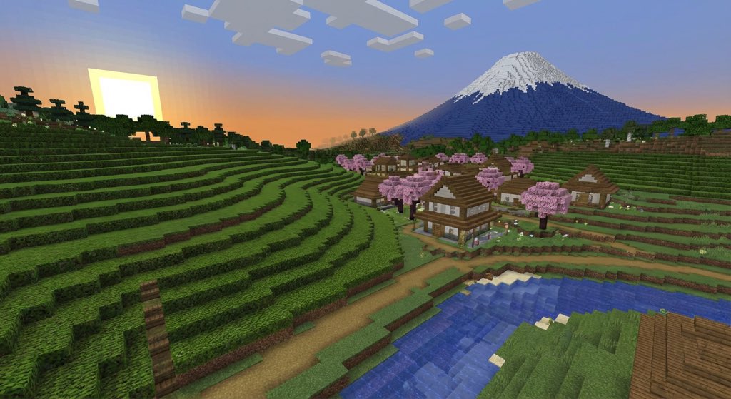 Chikuno01's tweet photo. 茶畑　（tea garden）
#Minecraft https://t.co/9D9u6T4e1D