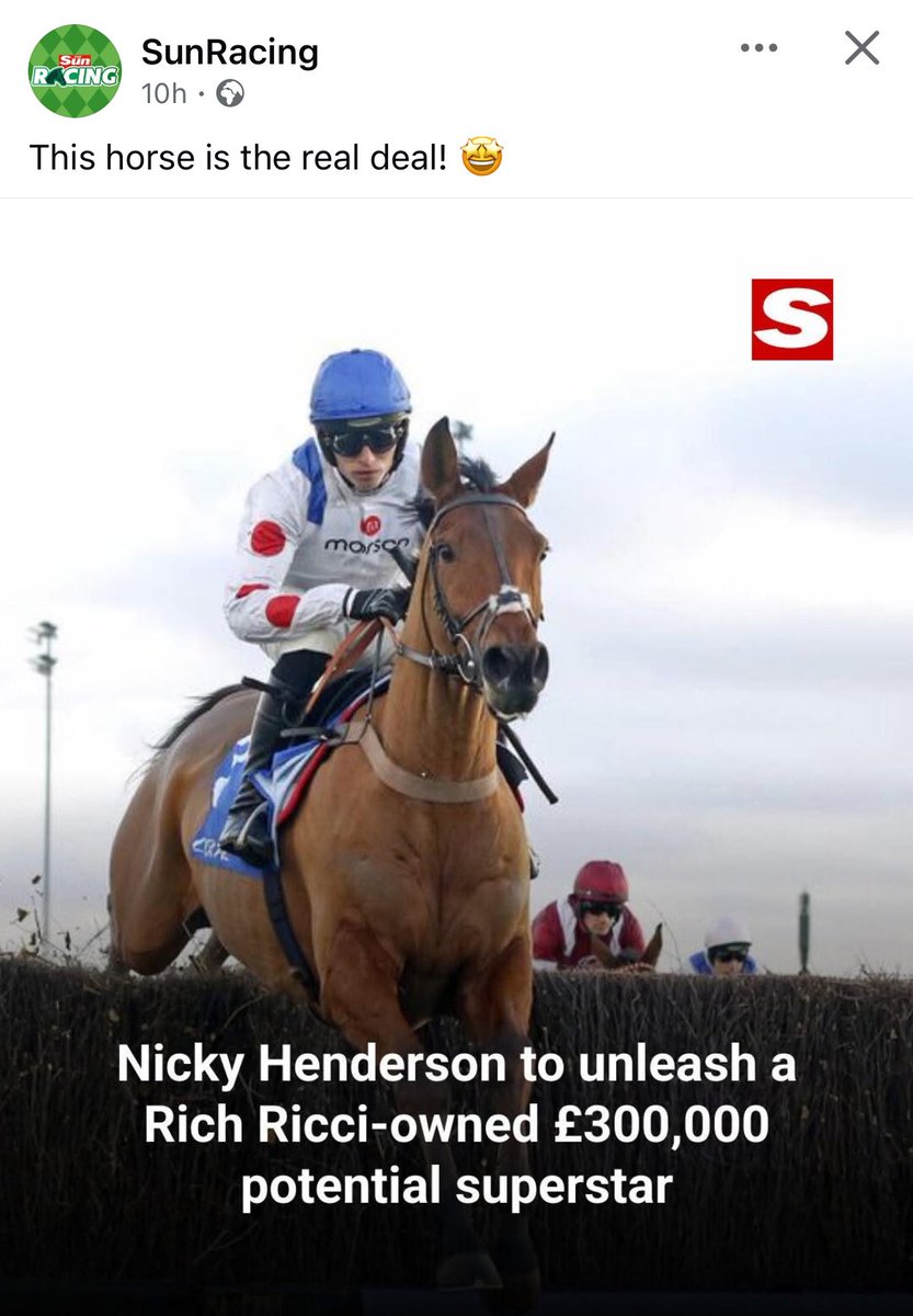 JockeyRach's tweet image. Could you be any more insulting @SunRacing ? 

Of all the Rich Ricci horse pictures you could use in your article (which is about Rich Ricci), you use a photo of a horse that’s not even connected to him just moments before its extremely sad death!

 …..I have no words. 

#awful