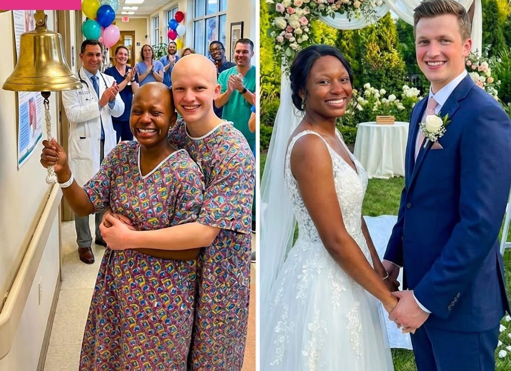 “Michael waited to ring the cancer bell with me. Ten years later, I married him. We met at seventeen during cancer treatment. Different diagnoses, same hospital, same long days of waiting. Appointments replaced school. Recovery replaced plans. Michael finished treatment first.
