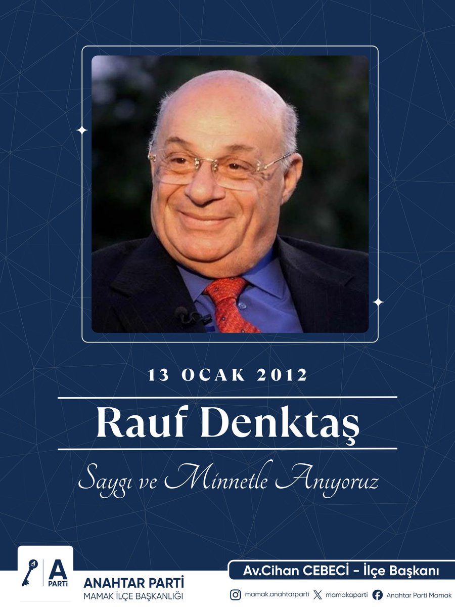 Kıbrıs Türk halkının onurlu mücadelesine ömrünü adamış, devlet aklını cesaretle birleştirmiş büyük dava adamı Kurucu Cumhurbaşkanı Rauf Raif Denktaş’ı vefatının yıl dönümünde rahmet, minnet ve saygıyla anıyoruz.