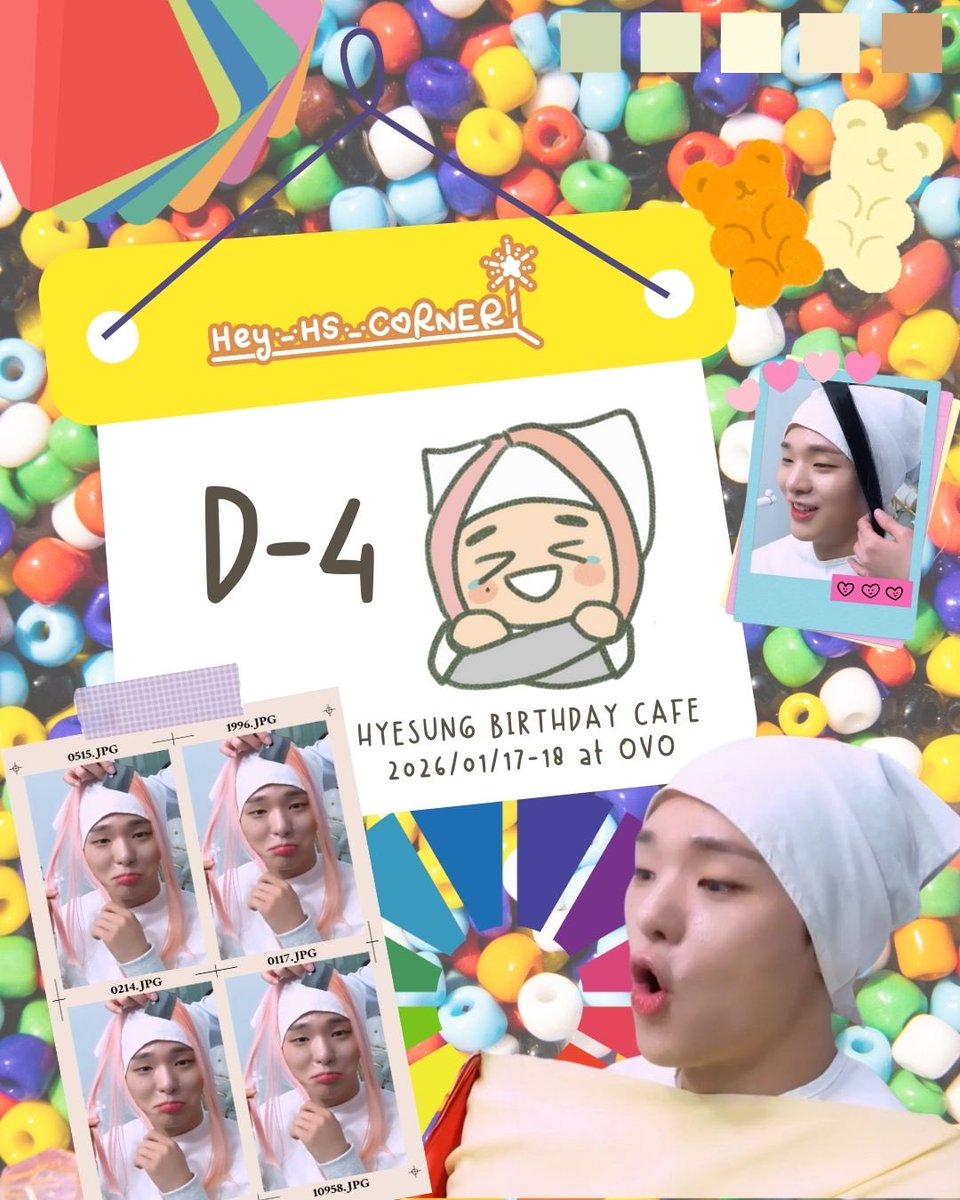［📅-𝟒］𝟐𝟎𝟐𝟔 혜성 생일카페 D-데이 캘린더
《𝐇𝐄𝐘 ._. 𝐇𝐒 ._. 𝐂𝐎𝐑𝐍𝐄𝐑》🐹
𝐇𝐘𝐄𝐒𝐔𝐍𝐆 𝐁𝐈𝐑𝐓𝐇𝐃𝐀𝐘 𝐂𝐀𝐅𝐄

봄웜 라이트, 겨울 다크.
어떤 색으로 보이든, 우리는 다 좋아해.
너는 원래부터 오색빛깔 같은 존재니까. ☀️☃️🌬️🌼
(PS. 파마 할까, 앞머리 자를까? 하나만