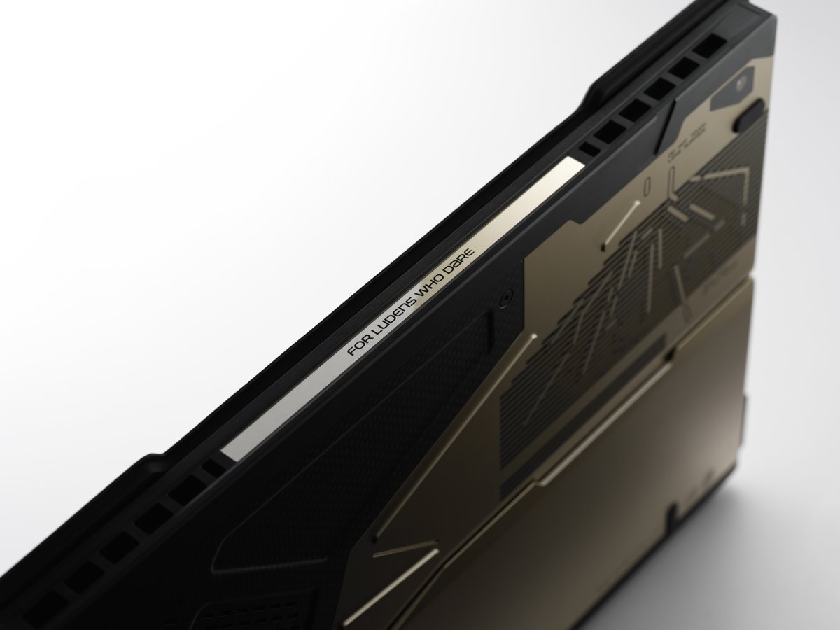 ROG Flow Z13-KJPは、CNC加工を施したアルミニウム、カーボンファイバーパーツ、そしてタイポグラフィなど、Ludensのエッセンスを随所に取り入れた2 in 1ノートPCです👍 #KojimaProductions #ForLudensWhoDare  <a href="/ASUSROGJP/">ROG Japan</a>