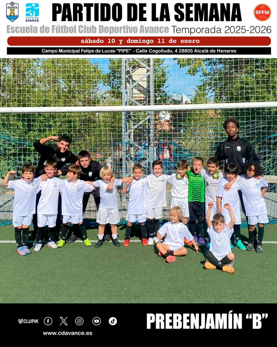 cdavance's tweet image. Crónicas partidos de la semana Escuela CD Avance
📆 Sábado 10 y domingo 11 de enero

cdavance.es/es/news/cronic…