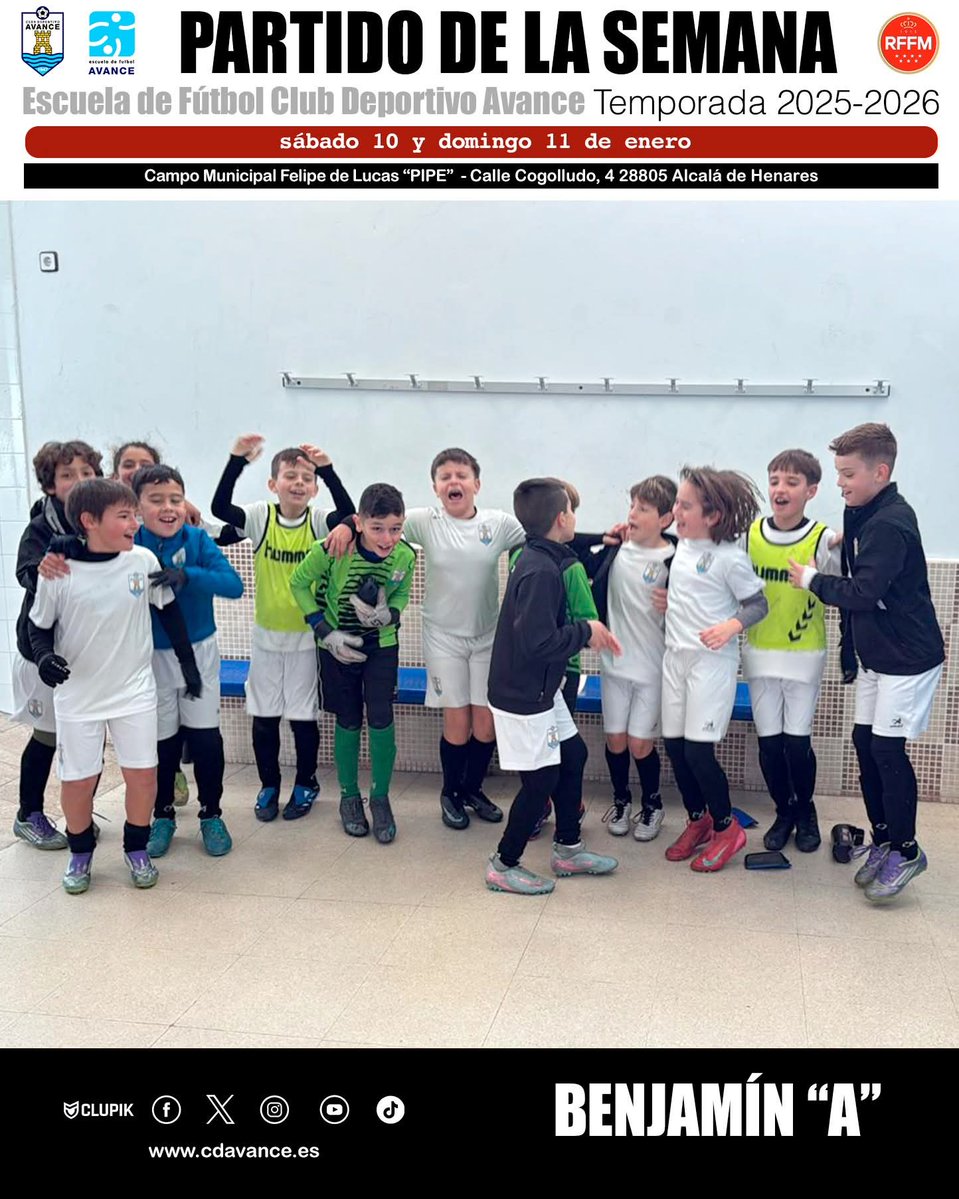 cdavance's tweet image. Crónicas partidos de la semana Escuela CD Avance
📆 Sábado 10 y domingo 11 de enero

cdavance.es/es/news/cronic…