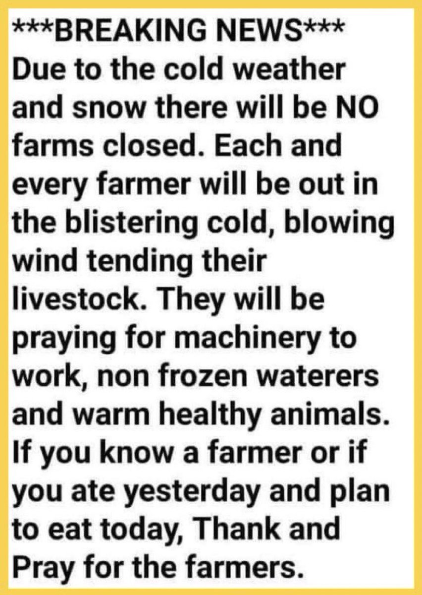 NoFarmsNoFoods's tweet photo. The food that you eat…grown and brought to you by farmers - whatever the weather. https://t.co/QAkxJ5M4oF