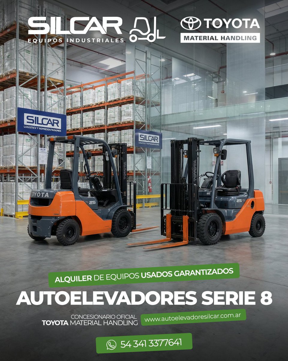 🔹ALQUILER DE AUTOELEVADORES USADOS GARANTIZADOS
✔TOYOTA MATERIAL HANDLING SERIE 8

📲¡CONSULTANOS!
📞 +54 341 337 7641
📨ventas@gruposilcar.com

💬¿Ya tenés una cotización? Te la mejoramos.
🌐autoelevadoresilcar.com.ar

#AutoelevadoresSilcar #AutoelevadoresToyota