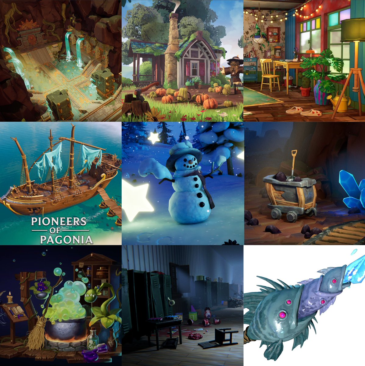 I’ll graduate next month, and I've been working on my portfolio since I started my studies in game art. 

I gave my all to create this grid. I hope it leads me to a gamedev job in 2026 🍀