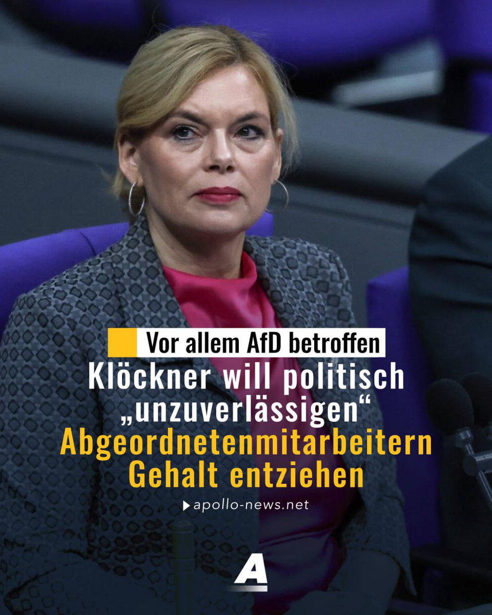 Mitarbeitern von Bundestagsabgeordneten sollen künftig die Gehälter gestrichen werden können, wenn ihnen nach einer Sicherheitsüberprüfung kein Hausausweis ausgestellt wird. Betroffen sind davon bisher soweit ersichtlich nur Mitarbeiter der AfD.

Dabei geht es offenbar um die