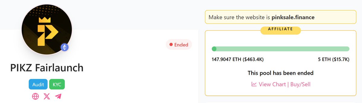 MonkeyTreasury's tweet image. PIKZ presale fairlaunch concluded with a total raised amount of 147 $ETH (463k)

@pikzdotai is launching today at 18:00 UTC. 

They have already showcased their utility: pikz.ai and it is live prior to today's launch

Curious to see if this will vamp $sol volume.…