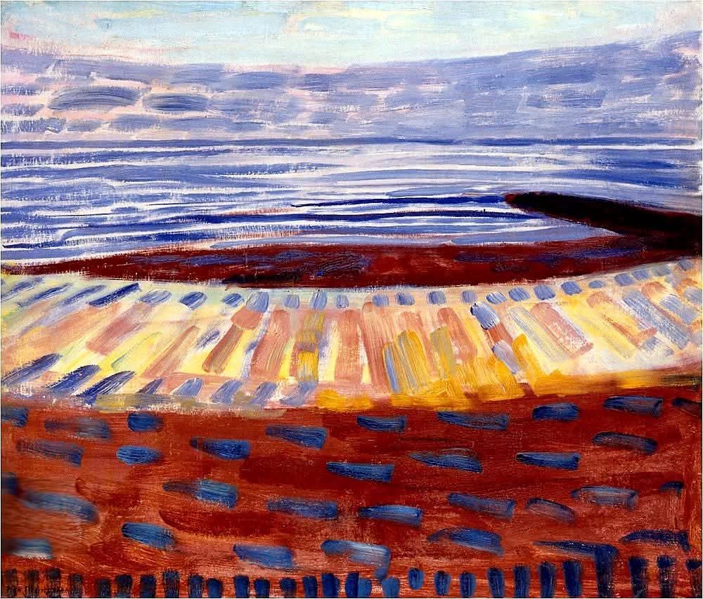 tittiscotti's tweet image. Piet Mondrian, 
Sea after Sunset, 1909