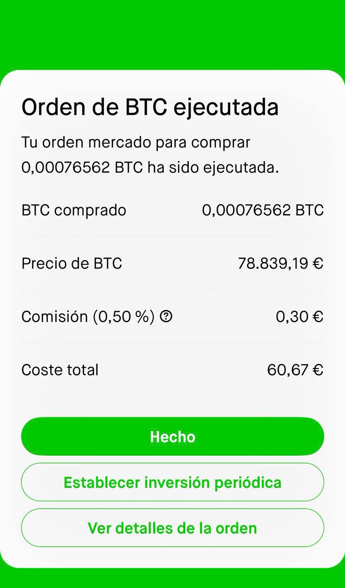 InvCafeDep's tweet image. Acumulamos más #BTC 

Compra ejecutada ✅
Sin adivinar el mercado.
Sin prisas.
Sin miedo.
Solo disciplina.