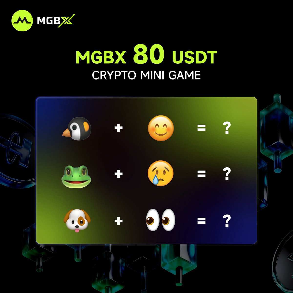 🔥 #MGBX 80 USDT Crypto MINI Game!

Today, the boss gave the intern a crypto quiz — help the intern figure out which coin is hidden in the poster 👇

🔸 Follow <a href="/MGBX_Global/">MGBX_Global</a>
🔸 Like &amp; RT + Tag a friend
🔸 Comment your answer + UID

🎁 4 winners will share 40 USDT
🥇 4 winners will