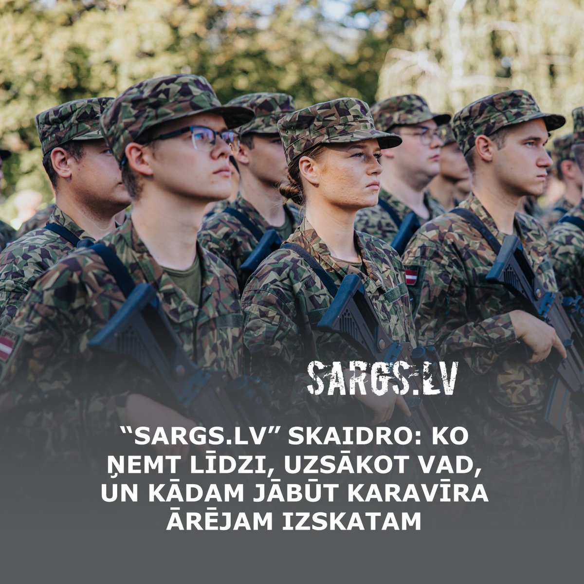 sargs_lv's tweet image. 🪖 Vai soma jau sakravāta? 

Gatavojoties valsts aizsardzības dienestam, svarīgi zināt – Nacionālie bruņotie spēki nodrošina visu dienestam nepieciešamo, taču daļa atbildības par ikdienas komfortu un sagatavotību gulstas uz paša karavīra pleciem. 

Lai pirmajās dienās vienībā…