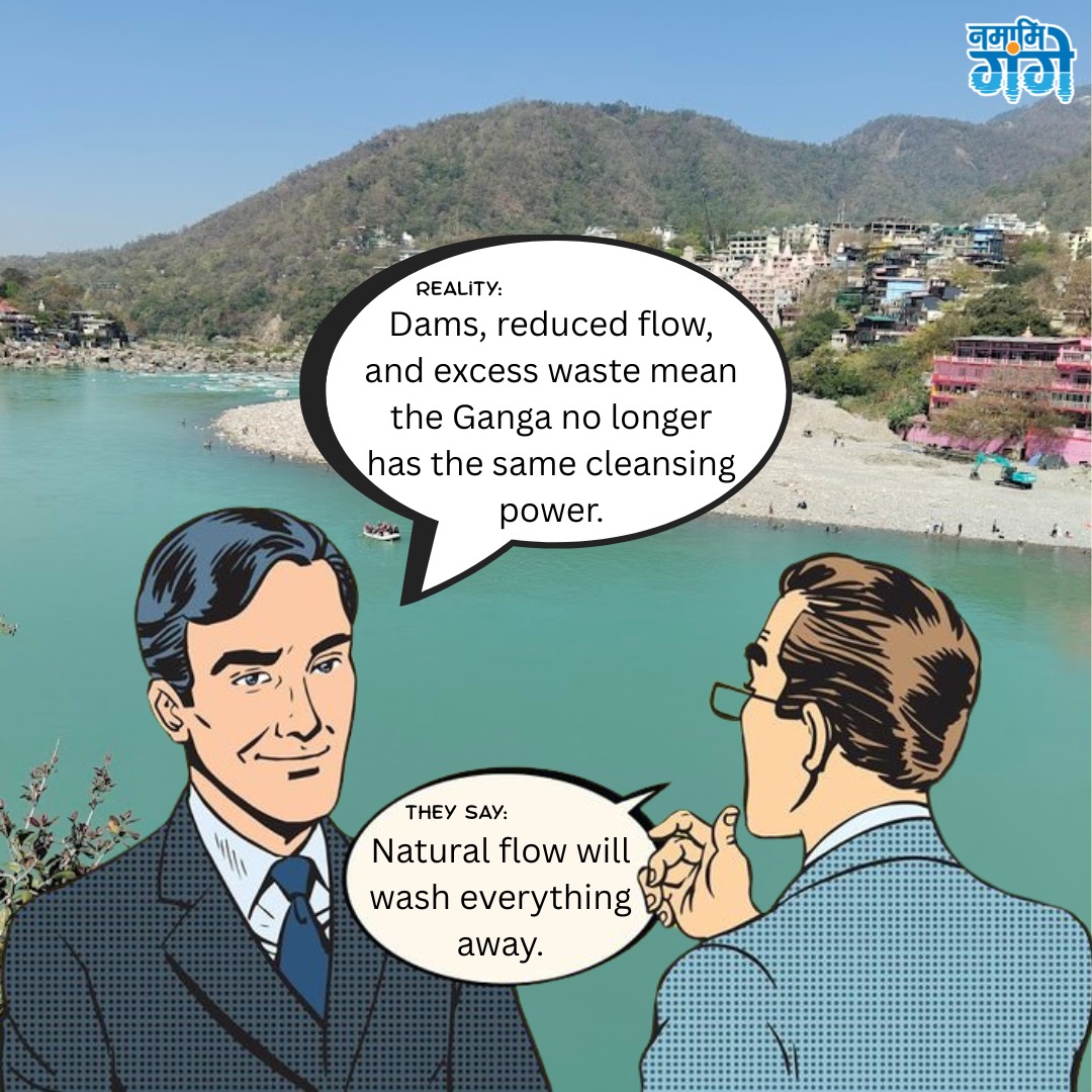 cleanganganmcg's tweet photo. Flow is not just about water,
it’s about balance.
Dams, reduced flow, and waste weaken Maa Ganga’s natural cleansing power.
Let her flow freely, with responsibility.
#NamamiGange #RespectTheFlow #ProtectGanga #RiverBalance #CleanGanga https://t.co/9tyfgrUt6w