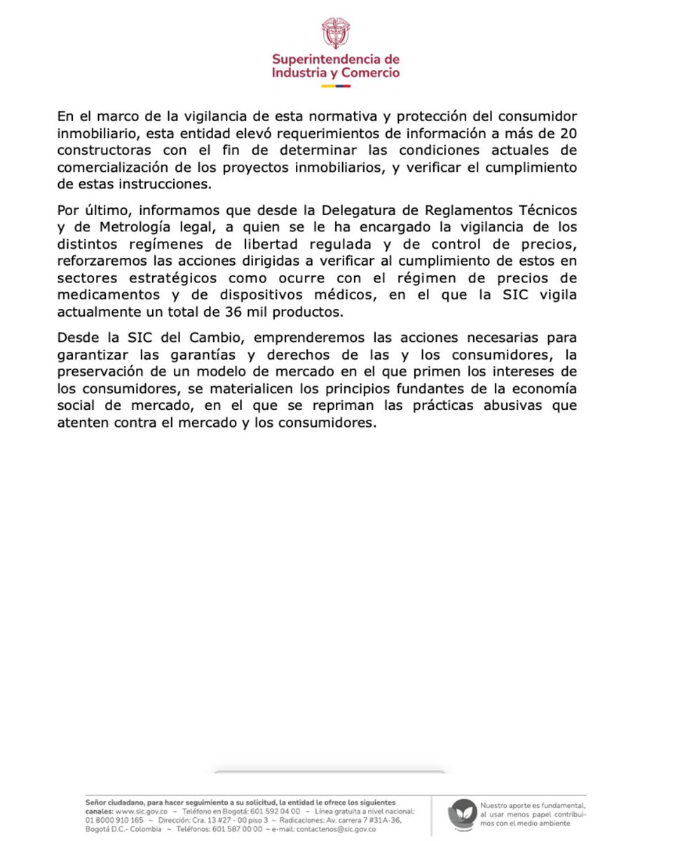 #Atención 🚨La SIC del Cambio protegerá a las y los consumidores frente a posibles abusos en el marco de la aplicación del salario mínimo vital, vigilando precios, publicidad y prácticas comerciales para garantizar un mercado justo y transparente 🤝