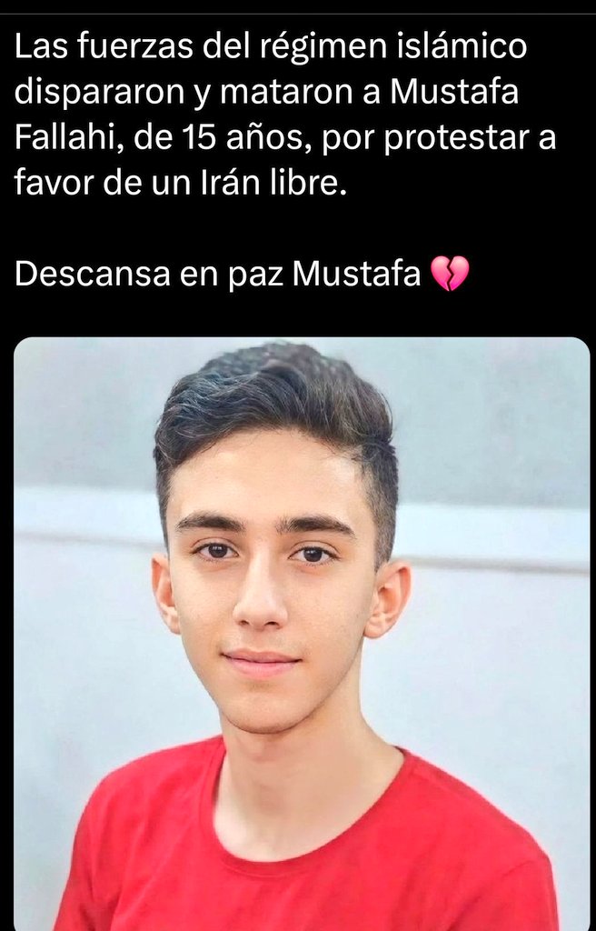 KarinaLMariani's tweet image. El régimen de los ayatolás sigue masacrando gente que lucha por su libertad.
Los reportes ya hablan de miles de iraníes.
No dejen de hablar de Irán, la difusión en rrss es el único apoyo que tienen hasta ahora.
#FreeIran
