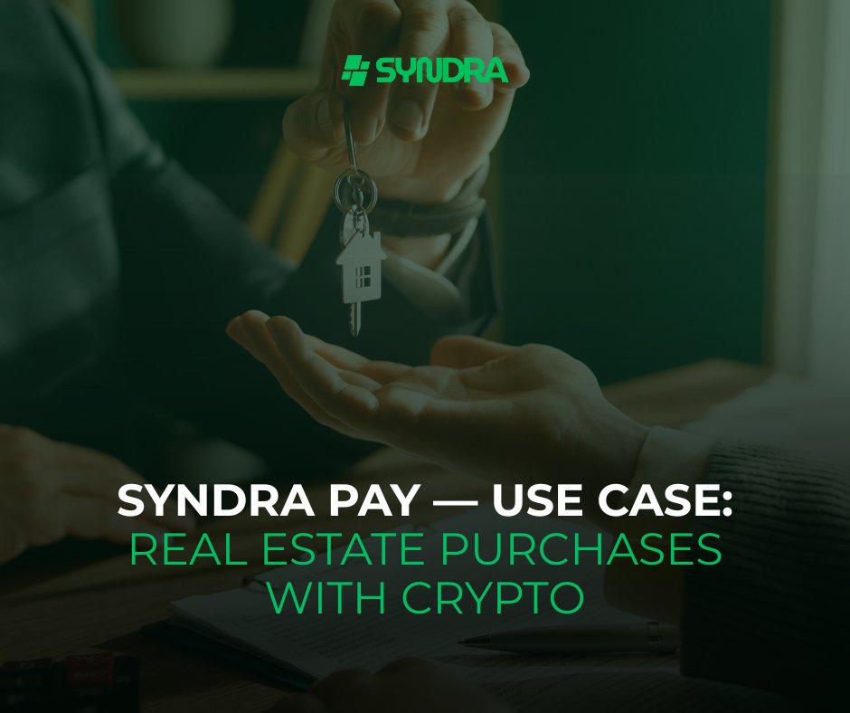 SyndraChain's tweet image. 🏡 Syndra Pay — Use Case: Real Estate Purchases with Crypto

Very soon, buying real estate with crypto will be simple, secure, and transparent with Syndra Pay.

With Syndra Pay, you’ll be able to:
🪙 Pay using $SYN, BTC, USDT, ETH, and 15+ additional tokens
🌐 Use multi-chain