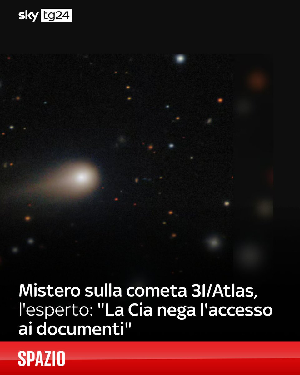 SkyTG24's tweet photo. S'infittisce il mistero circa 3I/Atlas, l'oggetto interstellare identificato per la prima volta alcuni mesi fa mentre attraversava il nostro Sistema solare e al centro di una accesa discussione nella comunità scientifica circa la natura dello stesso.  Tutto quello che sappiamo al link ▶️ 💫 https://t.co/UXayri11eH