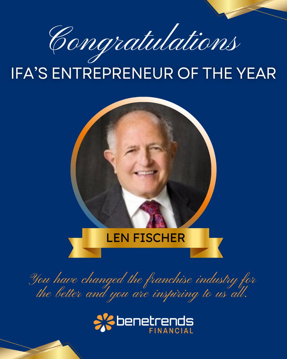 Still taking this in.
If you missed yesterday’s news, we’re incredibly proud to share (again!) that our Founder, Len Fischer, has been named the IFA’s Entrepreneur of the Year.