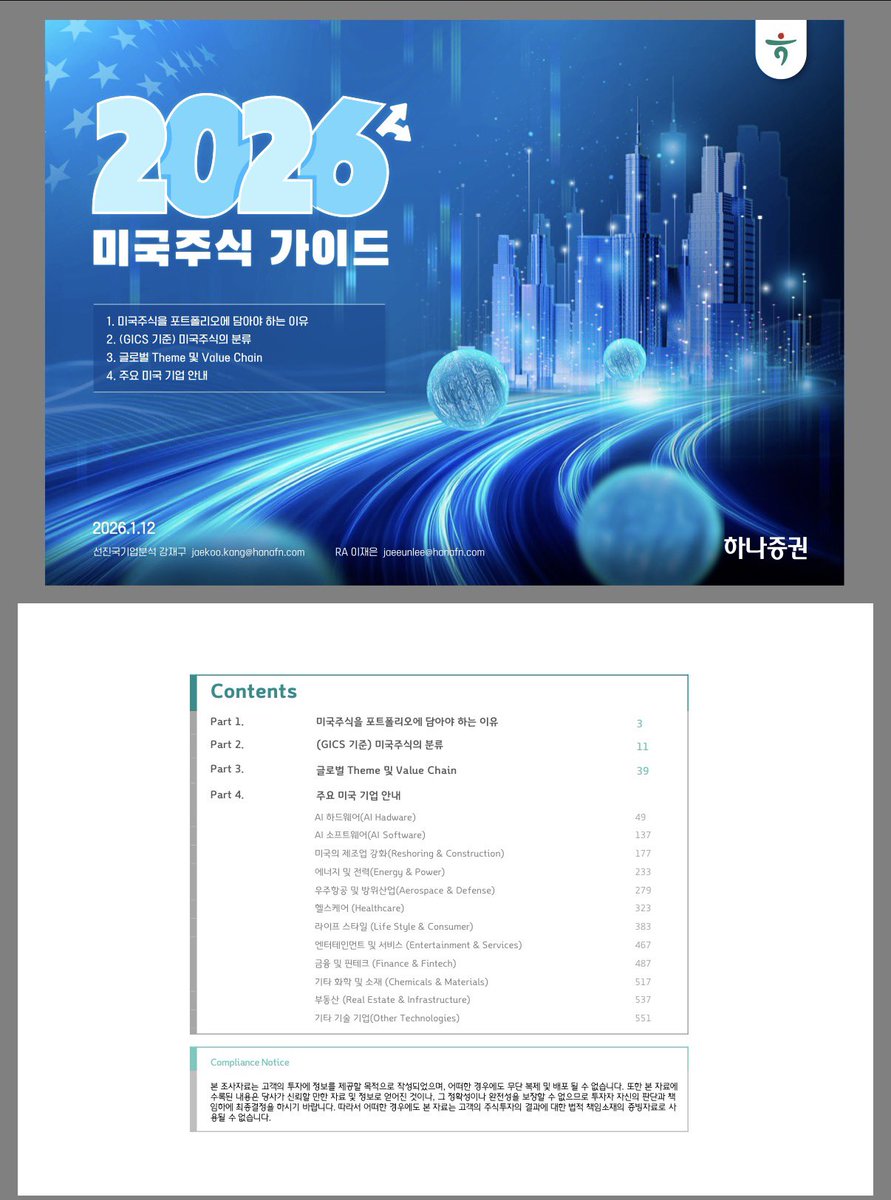 Upgrade_MyLife's tweet image. 하나증권에서 무려 566페이지 분량의 미국주식 가이드 레포트를 내놓았습니다

▶️hanaw.com/download/resea…

미국주식 투자에 관심 있으신 분이라면 참고하세요!

내용이 방대해서 AI로 요약해서 큰 틀을 먼저 확인하고 원하는 내용부터 읽으시면 큰 도움이 될 것 같습니다.