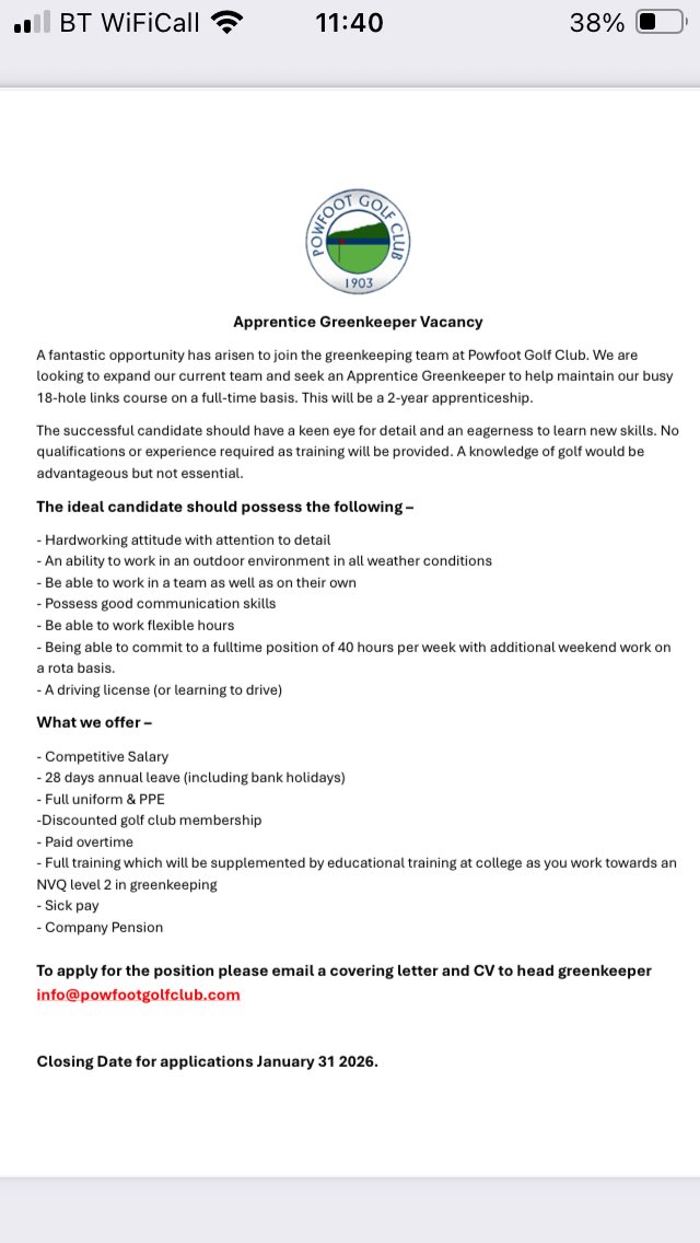 Powfoot Golf Club tweet media