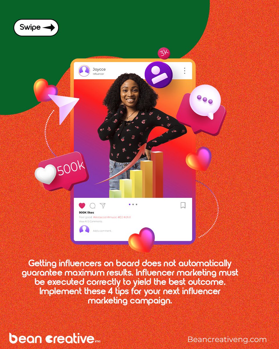 beancreativeng's tweet image. Successful influencer marketing campaigns are built on the right strategies.
Here are our top strategic tips that work🎯.

#BeanCreativeIMC #InfluencerMarketing #TalentManagement #PR #Advert #NewMedia.