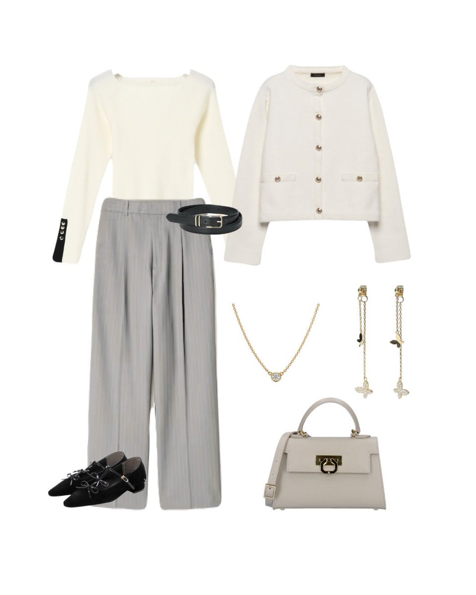 トップスは別ブランドでセットアップ風にしました🤍