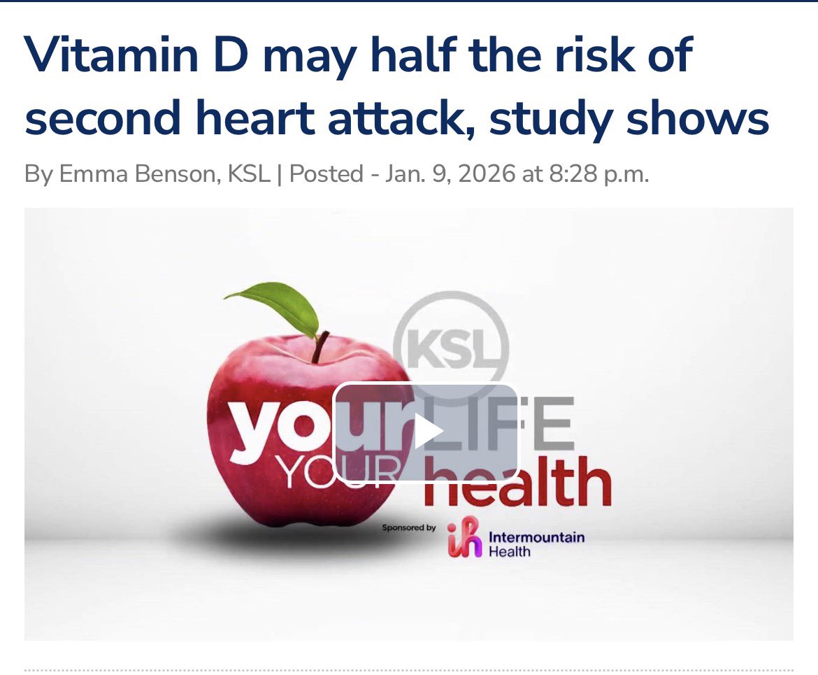 tehrani_md's tweet photo. 💥 NEW CARDIOLOGY FINDING 💥
Personalized vitamin D3 supplementation tailored to optimal blood levels cuts second heart attack risk by ~50% in survivors! 🩺💊 This could change post-MI care forever.
#Cardiology #HeartAttack #VitaminD #HeartHealth #AHA25 #MedTwitter #PreventiveMed https://t.co/H7JyHPFwt5
