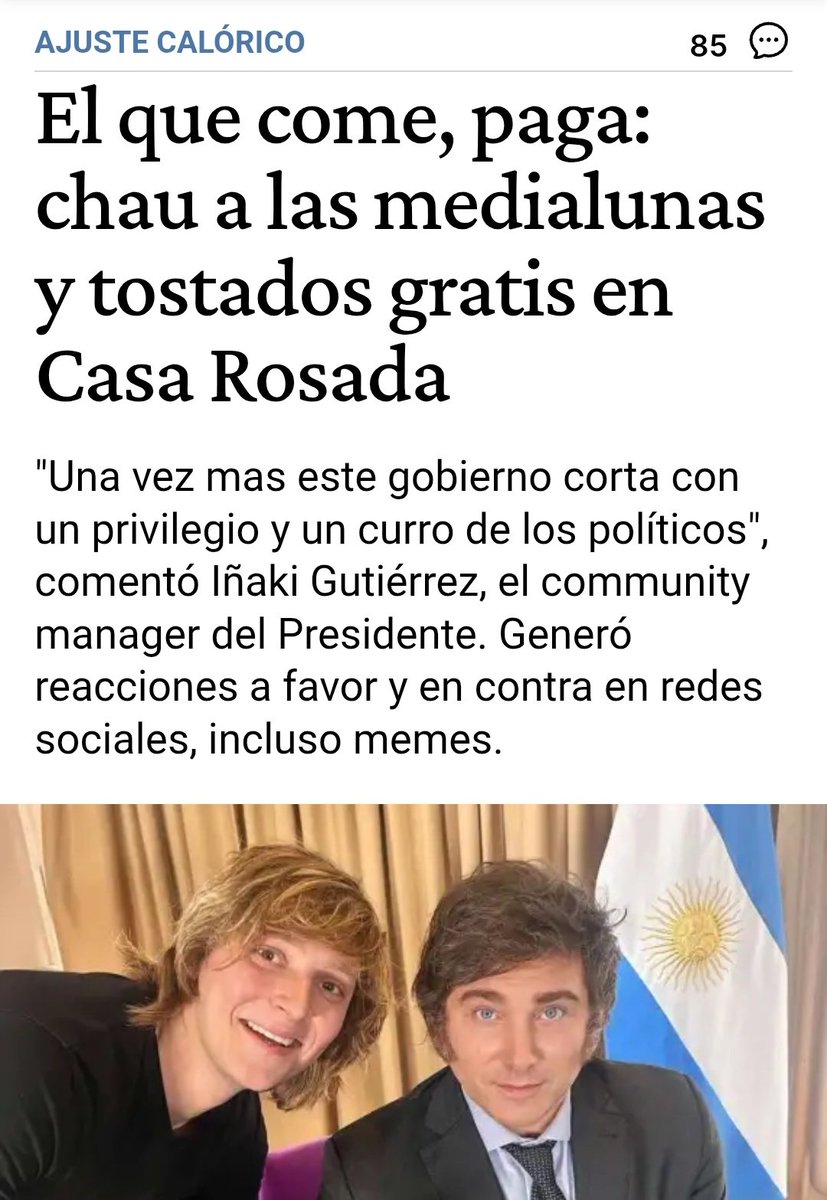 rquiroga777's tweet image. Los que venían contra la casta y sacaban las medialunas gratis en la rosada en realidad van a gastar 1,7 millones de pesos por día en medialunas. 🤷‍♂️