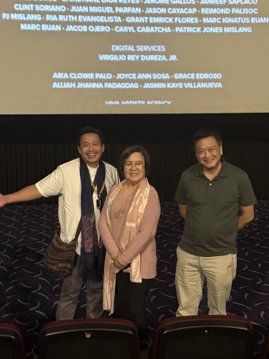 TeddyBaguilatJr's tweet photo. Break muna ang @MLPartylist para mag show ng support k Vice Ganda and Nadine sa kanilang napaka gandang pelikula “Call me Mother”. Ako, si Erin at Manay Leilaz Sino sa amin ang naiyak? Guess. https://t.co/72glpYkhbN