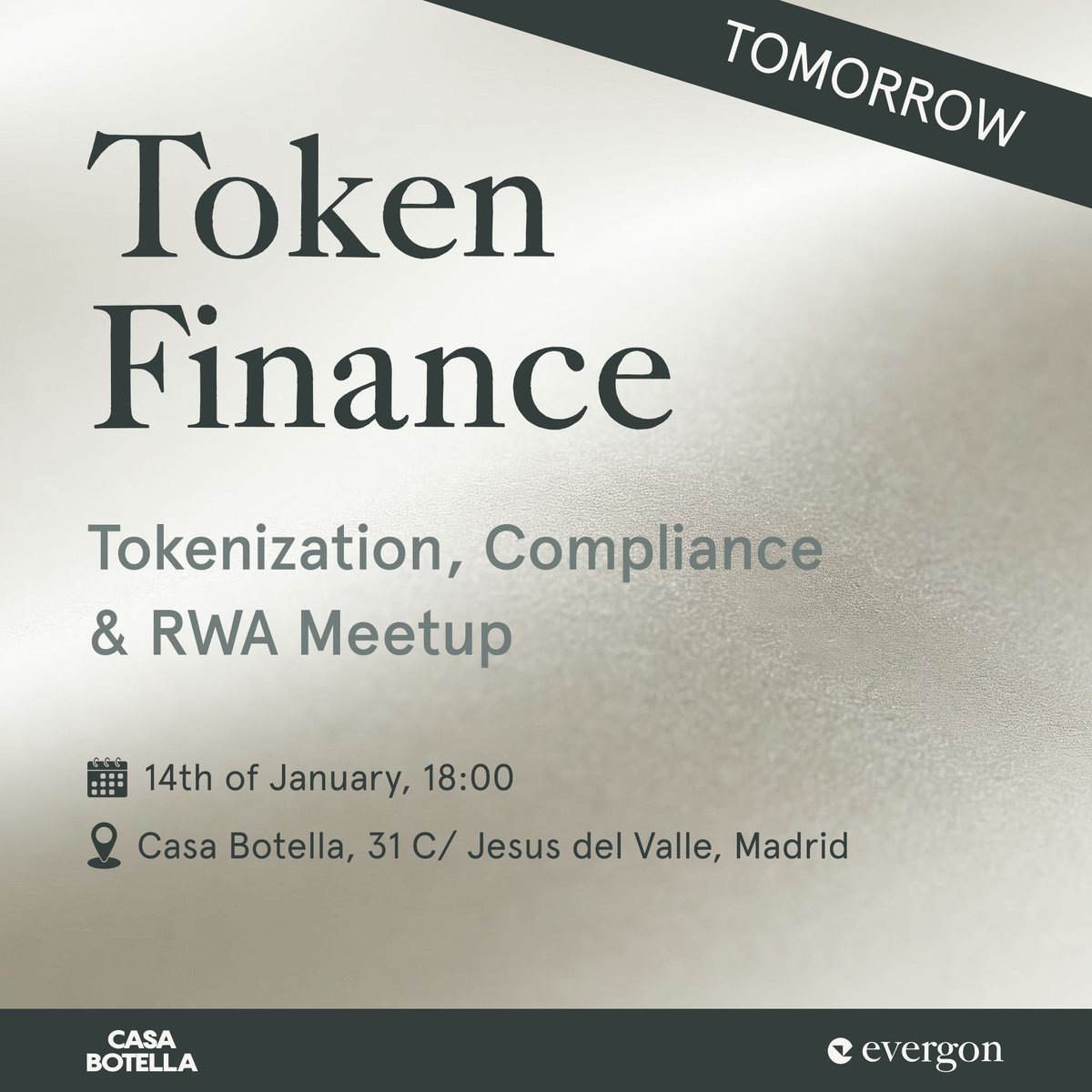📍 Madrid | Tomorrow with Christopher Thépot and <a href="/NataliaALatka/">Natalia Latka</a> 

We’re hosting Token Finance, an in-person discussion focused on how real-world assets, regulatory frameworks, and market infrastructure are actually coming together in practice.

This is a focused conversation for