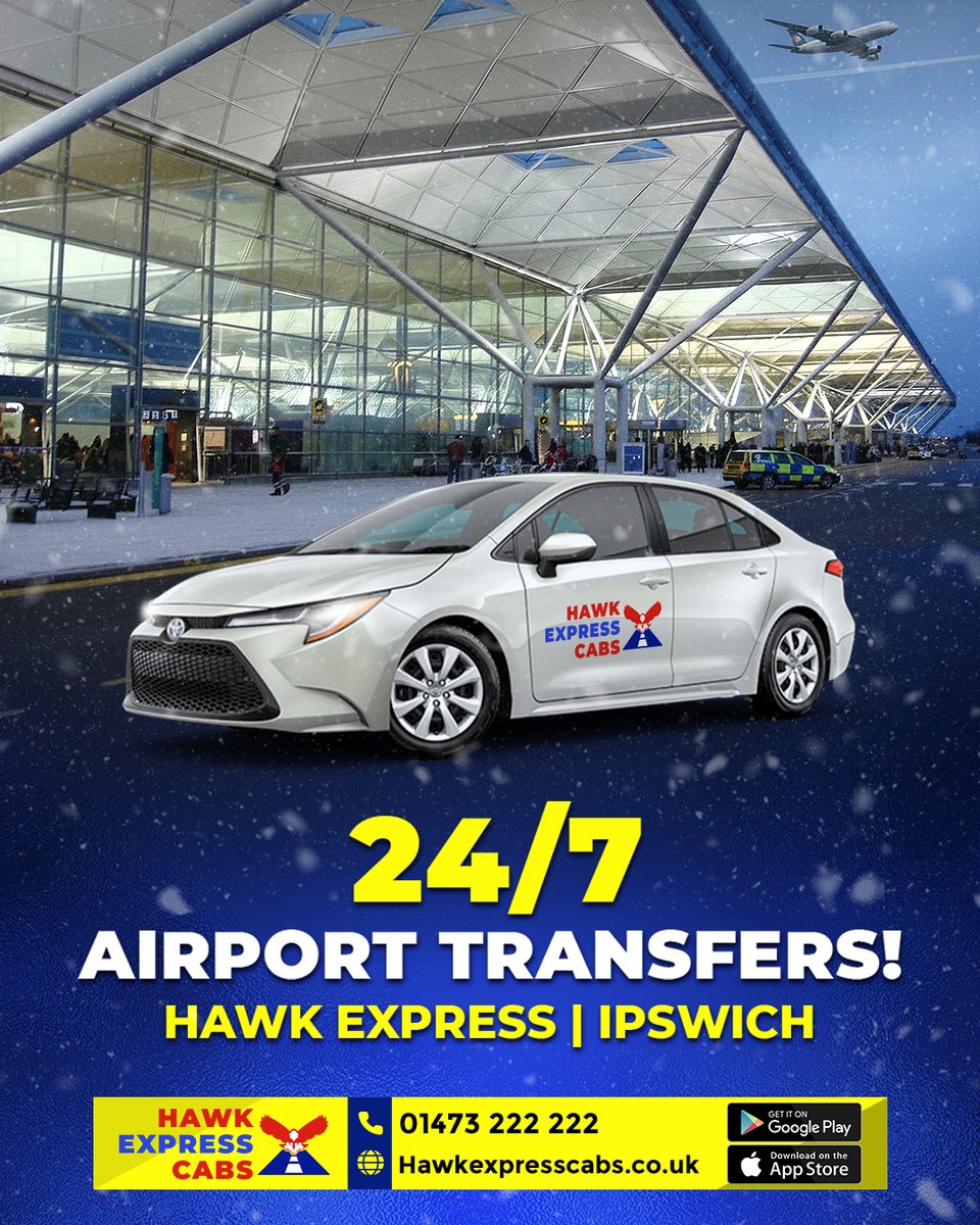 HawkExpressCab's tweet image. Off for some winter sun or heading to the slopes? ✈️😎❄️

Sort your airport run the smart way with Hawk Express comfy MPVs, loads of luggage space, 
and 24/7 pick-ups to all the major airports: Heathrow, Gatwick, Stansted, Luton, City, Norwich and Southend.