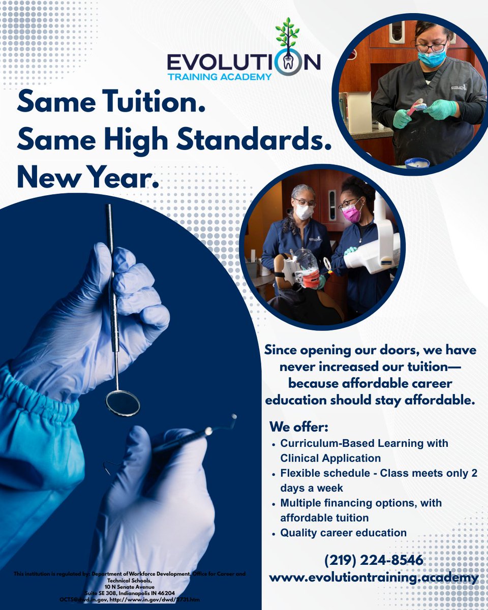 Evolution_TA_'s tweet photo. As we step into a new year, one thing remains the same at Evolution Training Academy: our commitment to accessible, high-quality career education. Since opening, we have never increased our tuition, because we believe cost shouldn’t be a barrier to building a better future.

Now https://t.co/E7kYERxSRU