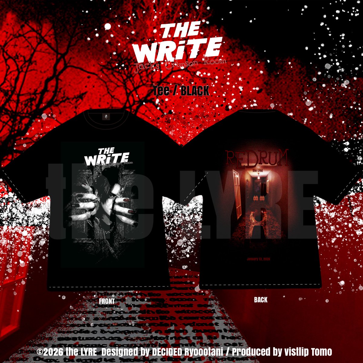 theLYRE_DECIDED's tweet photo. [ ONLINE STORE ]

THE WRiTE "Jack's Crimson Room" Tee / BK
オンラインストアにて販売を開始いたしました。

▶️ご購入ページはコチラ
https://t.co/ZTAH2G6I8p

※数量限定商品につき売り切れの際にはご容赦ください。

#the_LYRE #Tee #ともば https://t.co/dXjDeRlKTU
