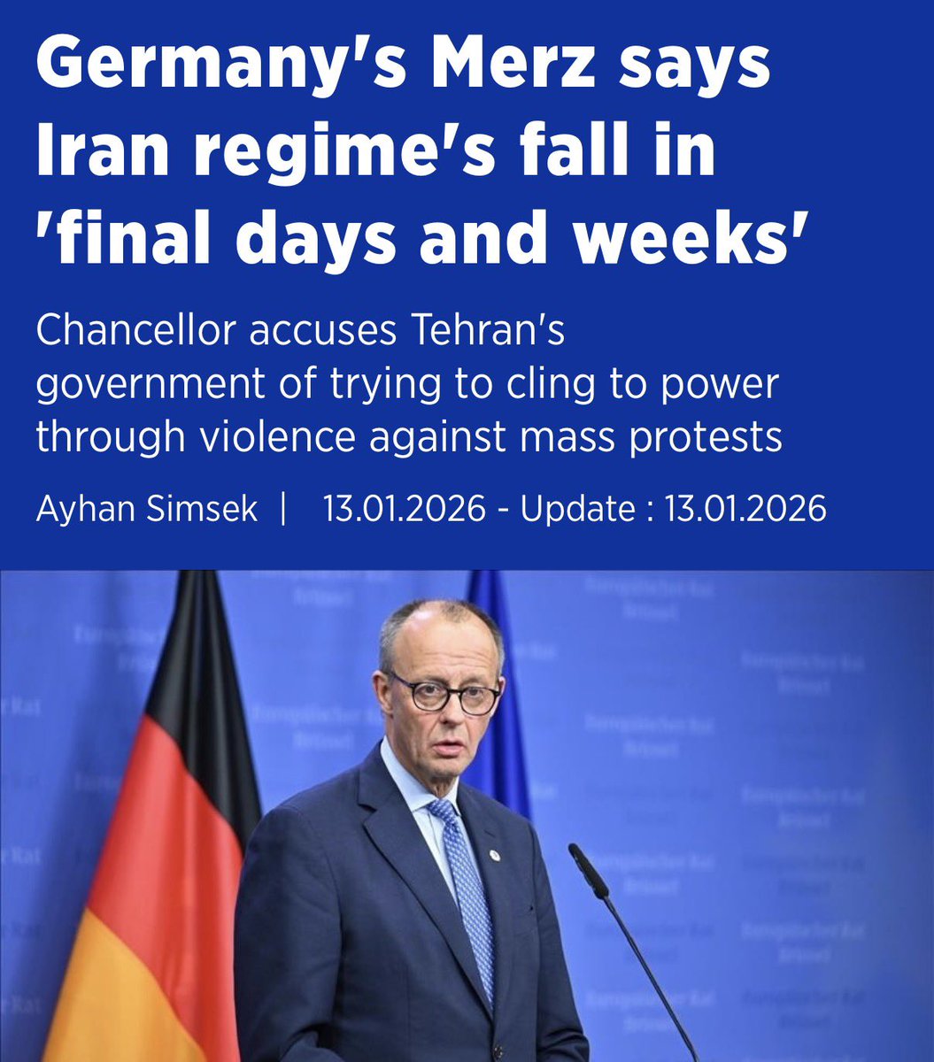 NiohBerg's tweet image. Germany declaring the islamic regime illegitimate and that it's dying is far more important than you think.

Germans are hesitant and careful. They hate shaking things up. They would never say this unless they have strong intel the regime is in fact about to collapse.