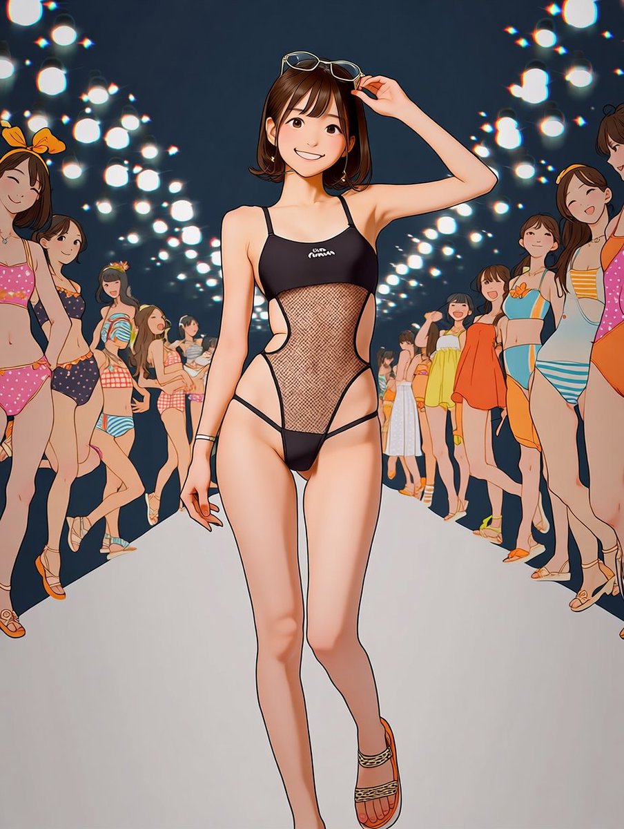 Noborder_88's tweet photo. 🌈V7リリース記念！水着ショー    
#niji7 #nijijourney https://t.co/YrRUlPngdd
