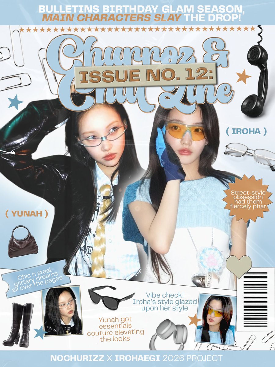 GirlsOfILLIT's tweet image. ⠀
Headline shows a vibrant pop with 𝗜𝘀𝘀𝘂𝗲 𝗡𝗼. 𝟭𝟮: 𝗖𝗵𝘂𝗿𝗿𝗼𝘇 &amp;amp; 𝗖𝗵𝗶𝗹𝗹 𝗭𝗶𝗻𝗲 clearly written on it. 🖇️✷ She gives off a total fetch vibe from her head to toe, and the spotlight looks so kitschy, living it free like the main characters of the day! 👢
⠀